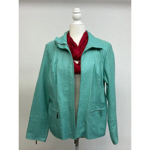 Dialogue Leather Mint Jacket